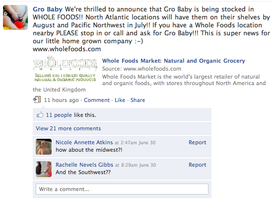 Gro Baby Coming to Whole Foods!