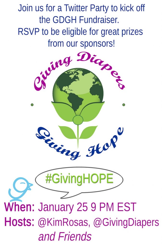 Support Giving Diapers, Giving Hope and Join the Fundraiser #GivingHOPE Twitter Party 1/25