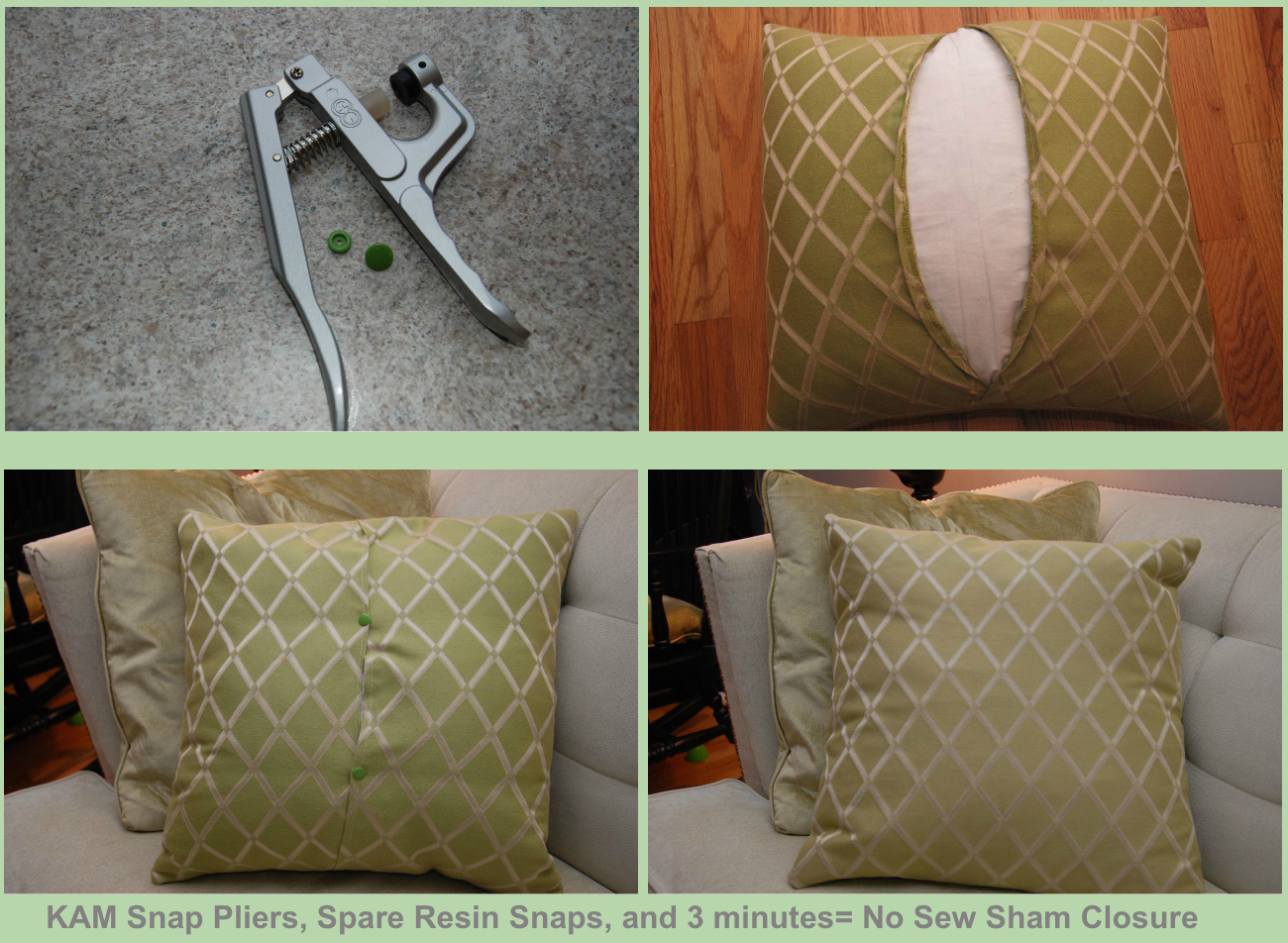 Other Uses for KAM Snaps- No Sew Sham Closure! – Dirty Diaper Laundry