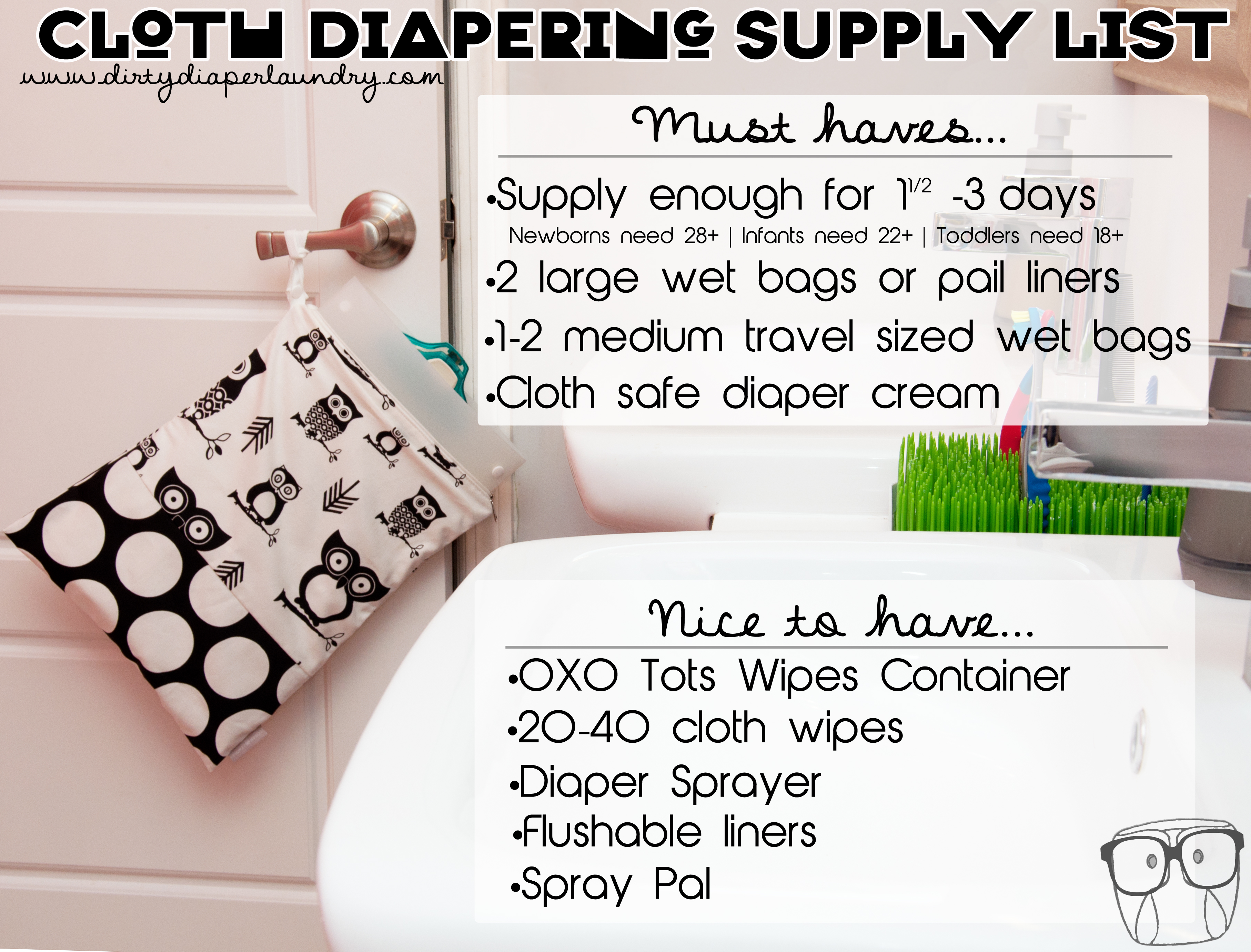 Supplies needed to get started with cloth diapers