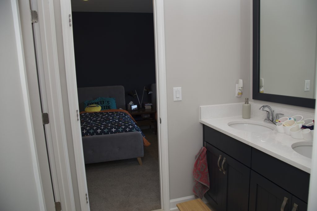 Jack and Hill bathroom connects activity room to boys' bedroom